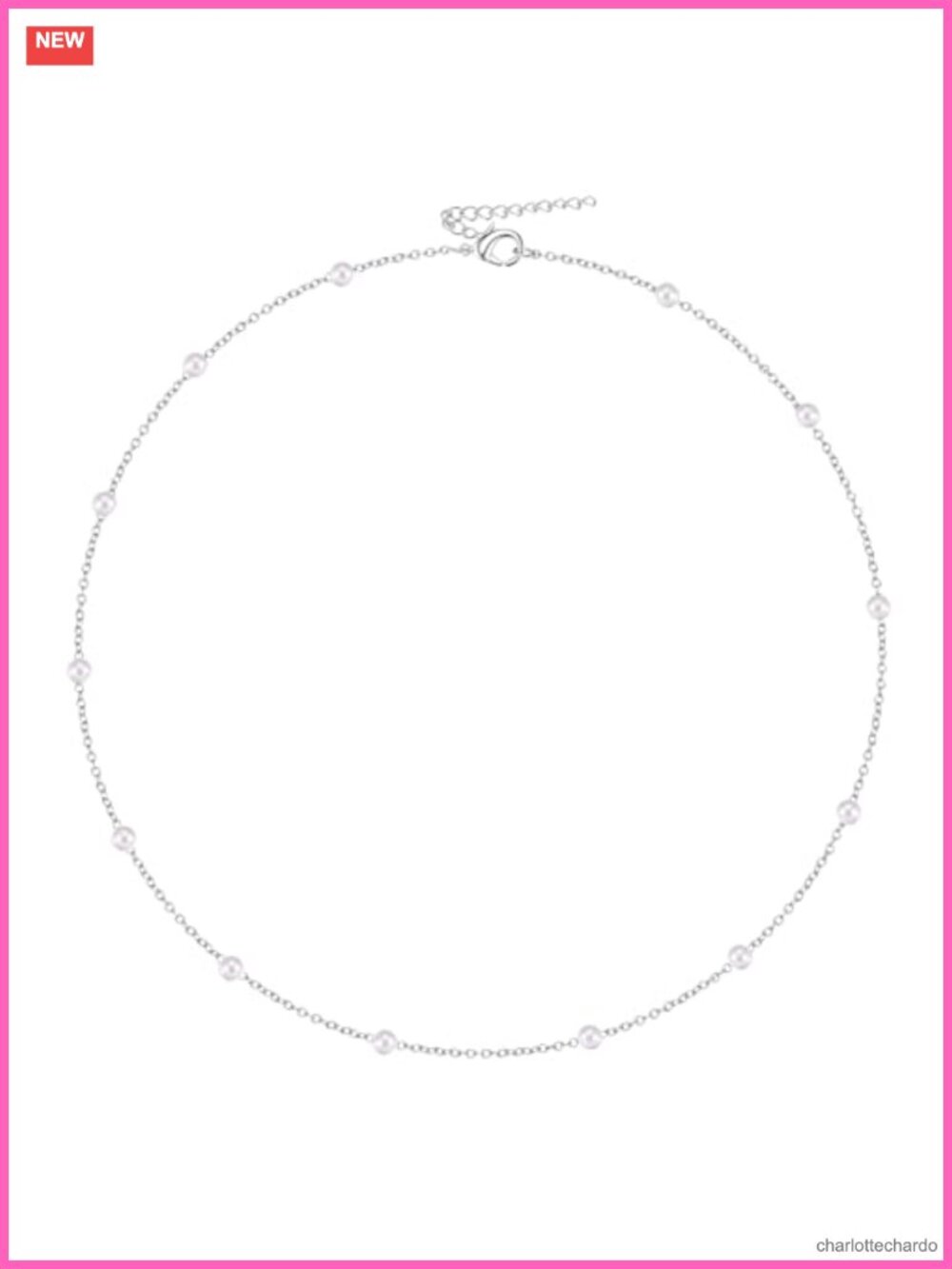 Dainty Silver Plated Imitation Pearl Necklace 14 Inch Choker for Women Wedding